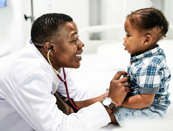 LifeCare paediatrician with a young patient.